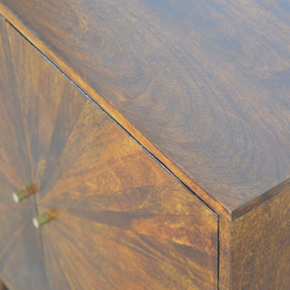 Sunrise Cabinet with Carved Fronts in Chestnut Finish
