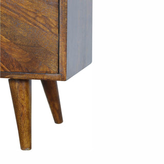 Sunrise Cabinet with Carved Fronts in Chestnut Finish