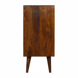 Sunrise Cabinet with Carved Fronts in Chestnut Finish