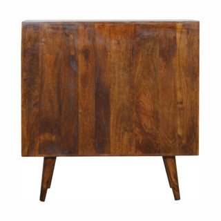 Sunrise Cabinet with Carved Fronts in Chestnut Finish