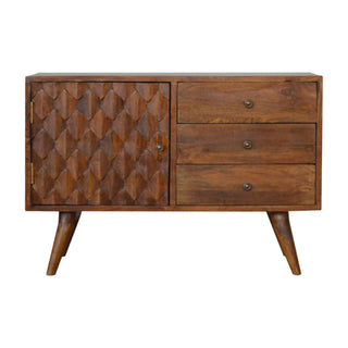 Pineapple Carved Sideboard, Chestnut Finish