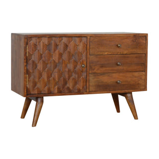 Pineapple Carved Sideboard, Chestnut Finish
