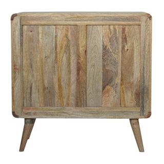 Mango Wood and Rattan Cabinet, Natural Oak Finish