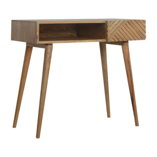 Mango Wood Lille Desk with 1 Drawer, Oak Finish