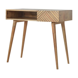 Mango Wood Lille Desk with 1 Drawer, Oak Finish
