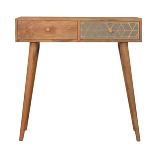 Dice 2 Drawer Console Table, Mango Wood