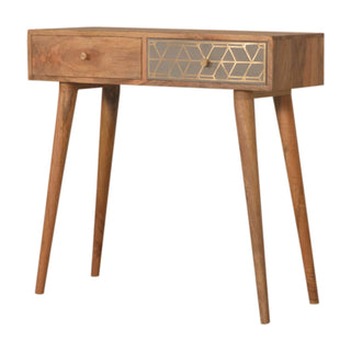 Dice 2 Drawer Console Table, Mango Wood