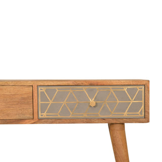 Dice 2 Drawer Console Table, Mango Wood