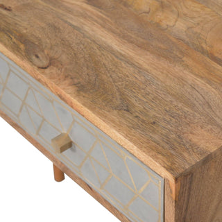 Dice 2 Drawer Console Table, Mango Wood