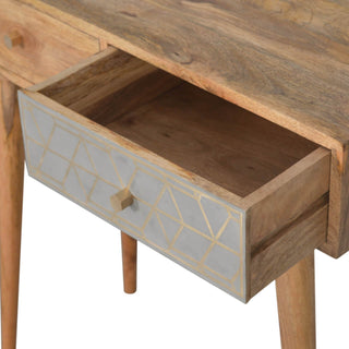 Dice 2 Drawer Console Table, Mango Wood