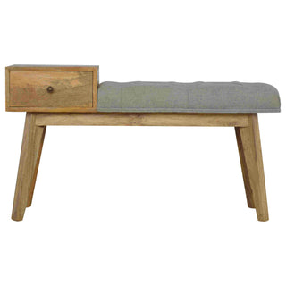 Solid Mango Wood Bench with Drawer