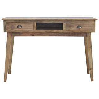 Nordic 2-Drawer, 1 Open Slot Desk in Mango Wood, Royale Oak Finish