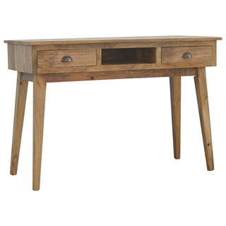 Nordic 2-Drawer, 1 Open Slot Desk in Mango Wood, Royale Oak Finish