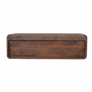 2 Drawer Floating Console Table, Chestnut Finish