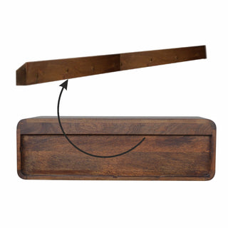 2 Drawer Floating Console Table, Chestnut Finish