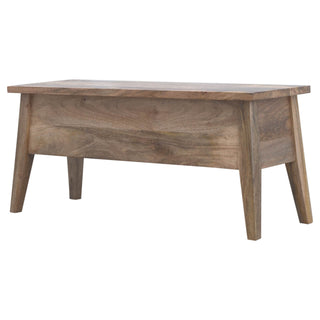 Lid Up Storage Bench, Mango Wood in Oak Finish
