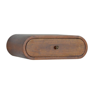 1 Drawer Floating Bedside Table, Chestnut Finish