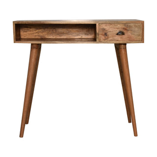 1 Drawer 1 Shelf Mango Wood Desk, Oak Finish