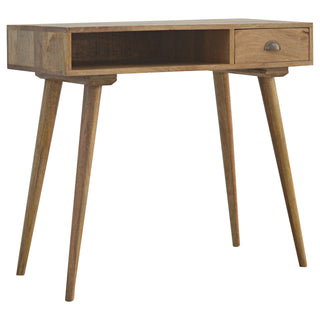 1 Drawer 1 Shelf Mango Wood Desk, Oak Finish