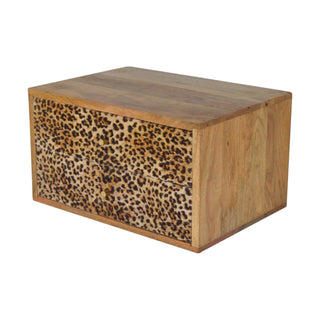 Leopard Print Floating 2 Drawer Bedside Table
