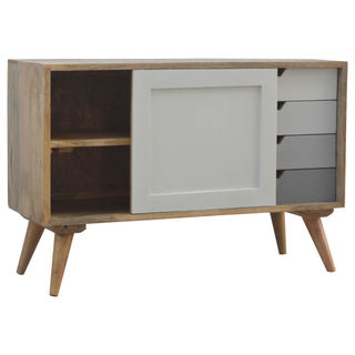 Grey Gradient 4 Drawer Sideboard, Mango Wood