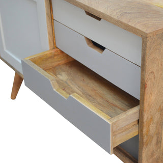 Grey Gradient 4 Drawer Sideboard, Mango Wood