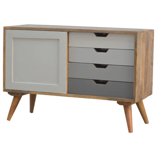 Grey Gradient 4 Drawer Sideboard, Mango Wood