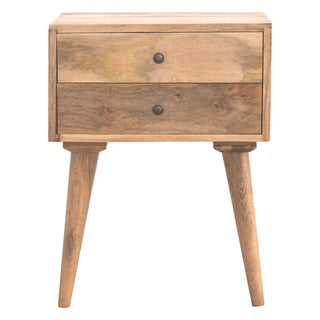 Nordic 2-Drawer Bedside Table – Oak Finish