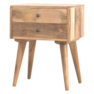 Nordic 2-Drawer Bedside Table – Oak Finish