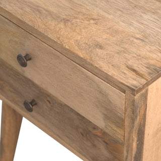 Nordic 2-Drawer Bedside Table – Oak Finish