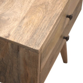 Nordic 2-Drawer Bedside Table – Oak Finish