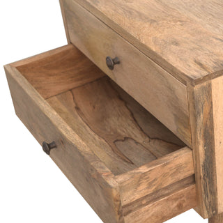 Nordic 2-Drawer Bedside Table – Oak Finish