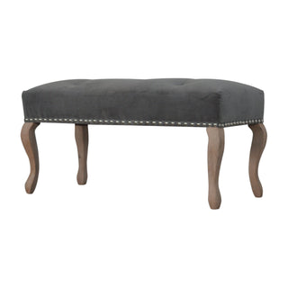 French Style Velvet Upholstered Bench
