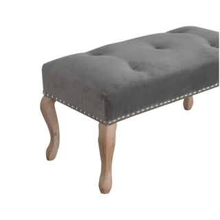French Style Velvet Upholstered Bench