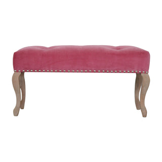 French Style Velvet Upholstered Bench