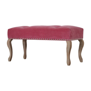 French Style Velvet Upholstered Bench