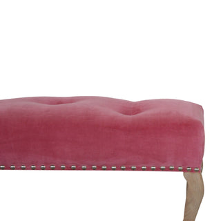 French Style Velvet Upholstered Bench