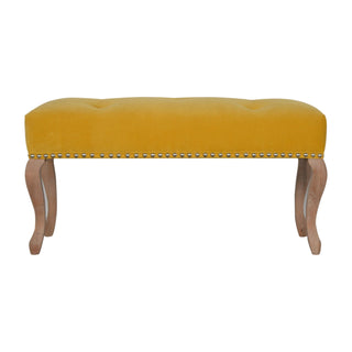 French Style Velvet Upholstered Bench