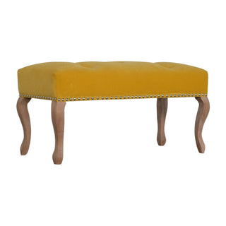 French Style Velvet Upholstered Bench