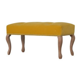 French Style Velvet Upholstered Bench