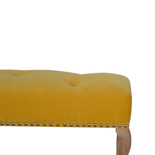 French Style Velvet Upholstered Bench