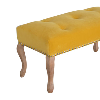 French Style Velvet Upholstered Bench