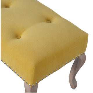 French Style Velvet Upholstered Bench