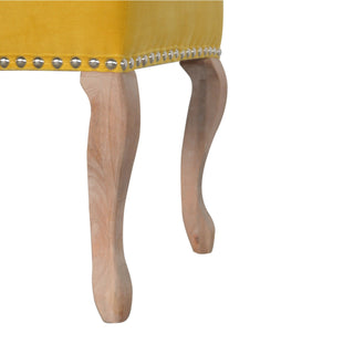 French Style Velvet Upholstered Bench