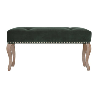 French Style Velvet Upholstered Bench
