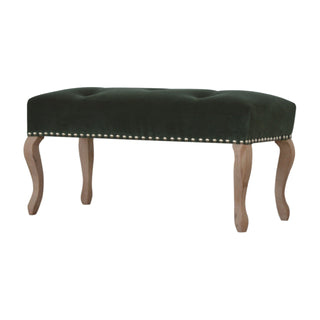 French Style Velvet Upholstered Bench