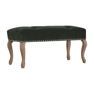 French Style Velvet Upholstered Bench