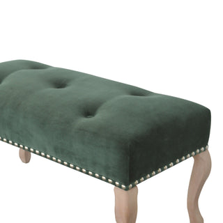 French Style Velvet Upholstered Bench