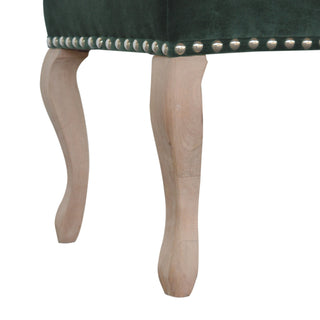 French Style Velvet Upholstered Bench