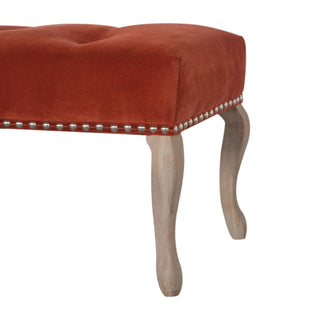 French Style Velvet Upholstered Bench